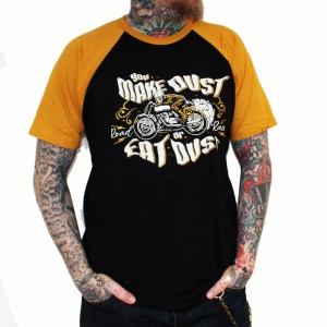 Eat Dust Mens Blk/Gold baseball top